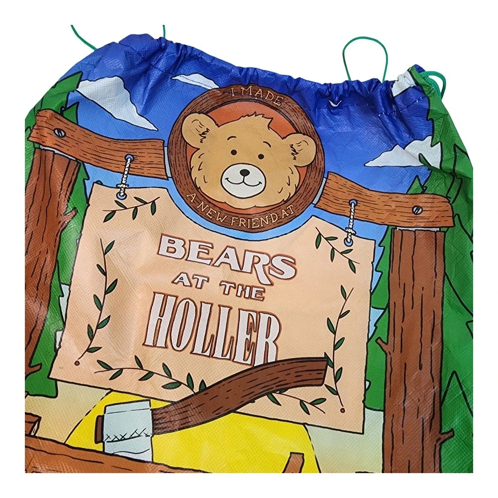 Silver Dollar City Bears at the Holler Drawstring Cinch Bag Souvenir‎ Branson MO